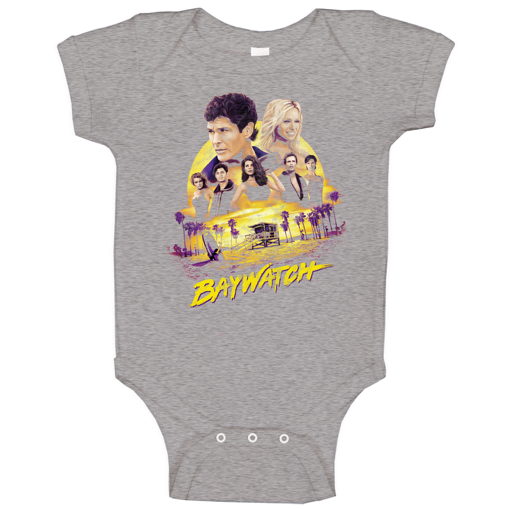 Baywatch 80s Tv Series Show Worn Look Vintage Unisex Baby One Piece Baywatch 80s Tv Series Show Worn Look Vintage Unisex Baby One Piece