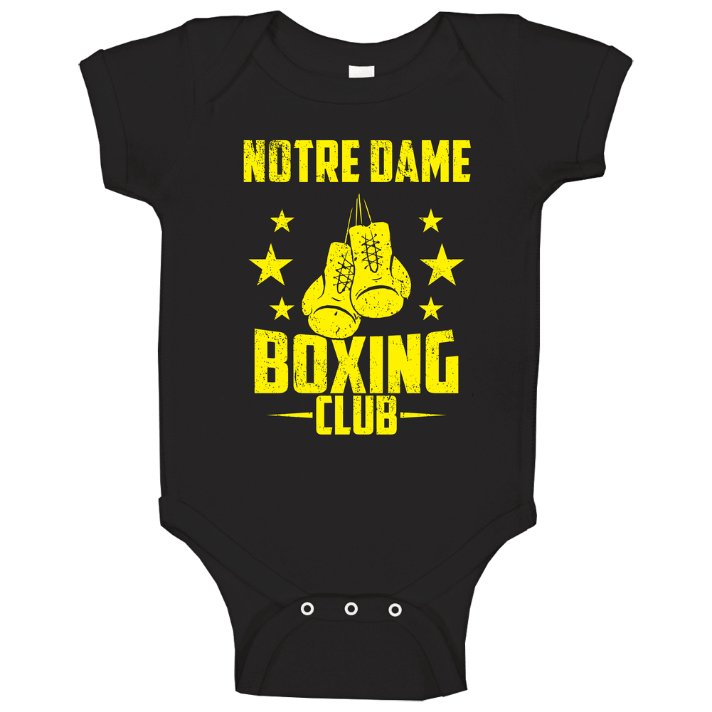 Notre Dame Indiana Boxing Club Cool Sports Fitness Baby One Piece Notre Dame Indiana Boxing Club Cool Sports Fitness Baby One Piece