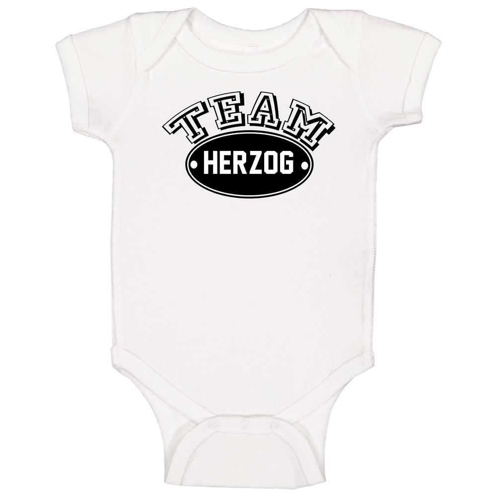 Team Herzog Family Reunion Last Name Sports Baby One Piece Team Herzog Family Reunion Last Name Sports Baby One Piece