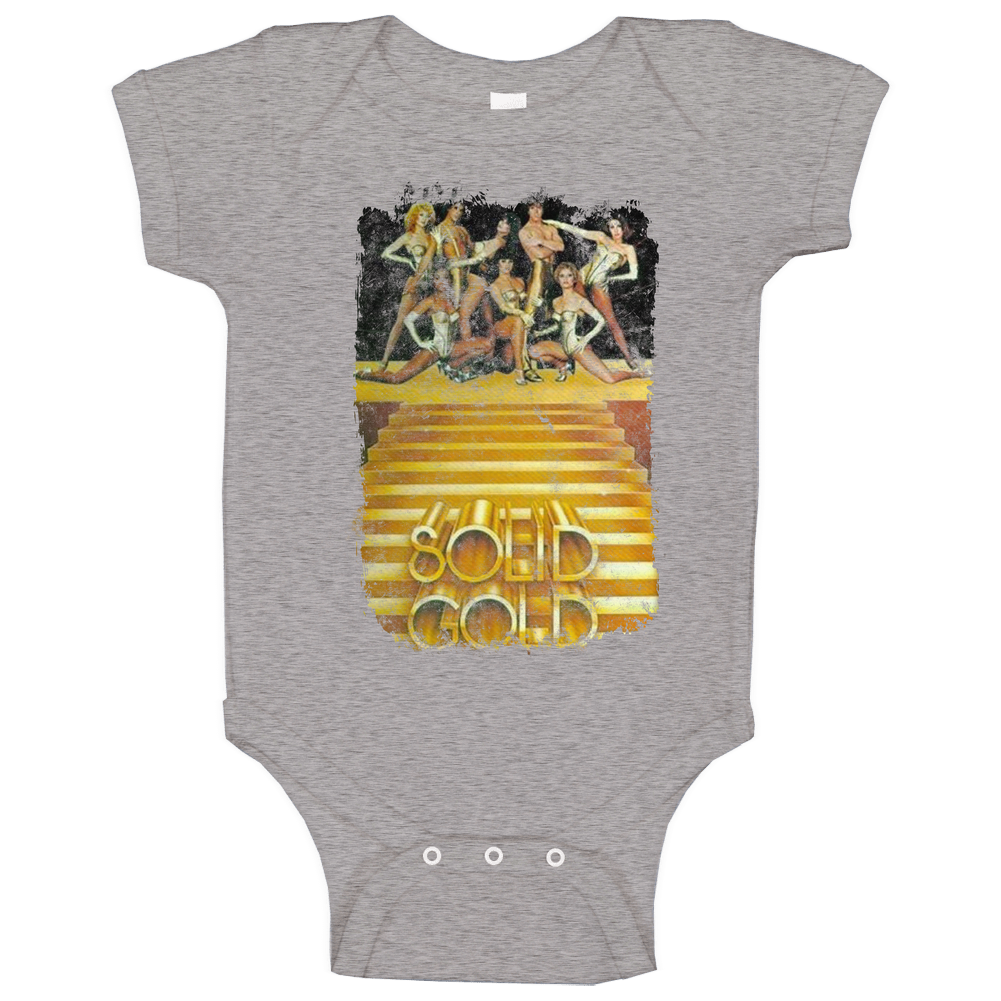 Solid Gold 80s Dancers Retro Baby One Piece Solid Gold 80s Dancers Retro Baby One Piece