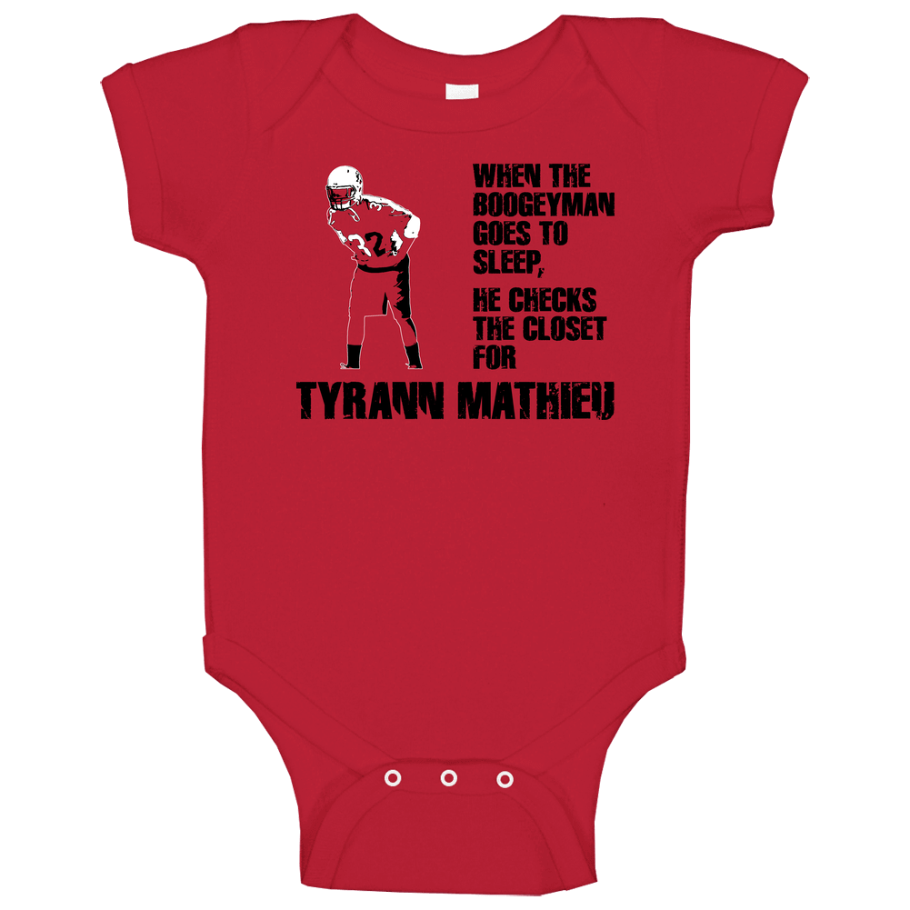 Tyrann Mathieu Arizona Football Boogeyman Honey Badger onesie Baby One Piece