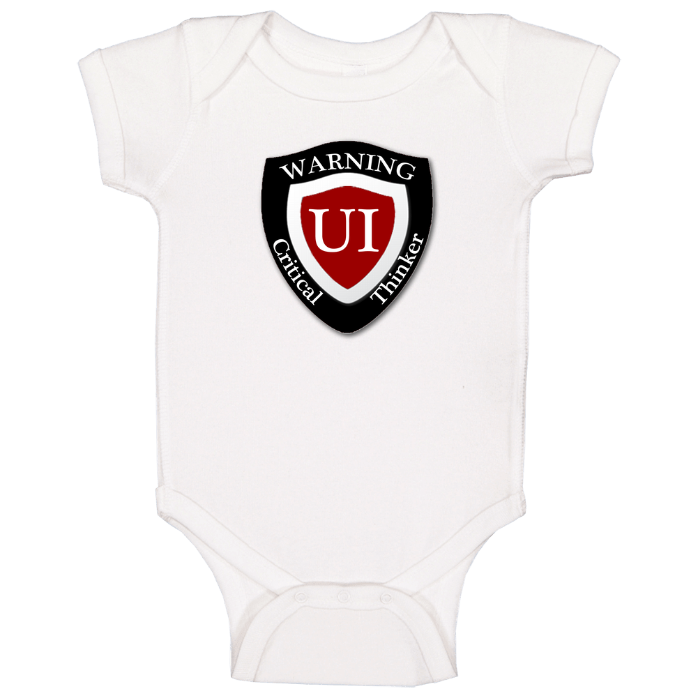 Ui Critical Thinker Shield onesie Baby One Piece