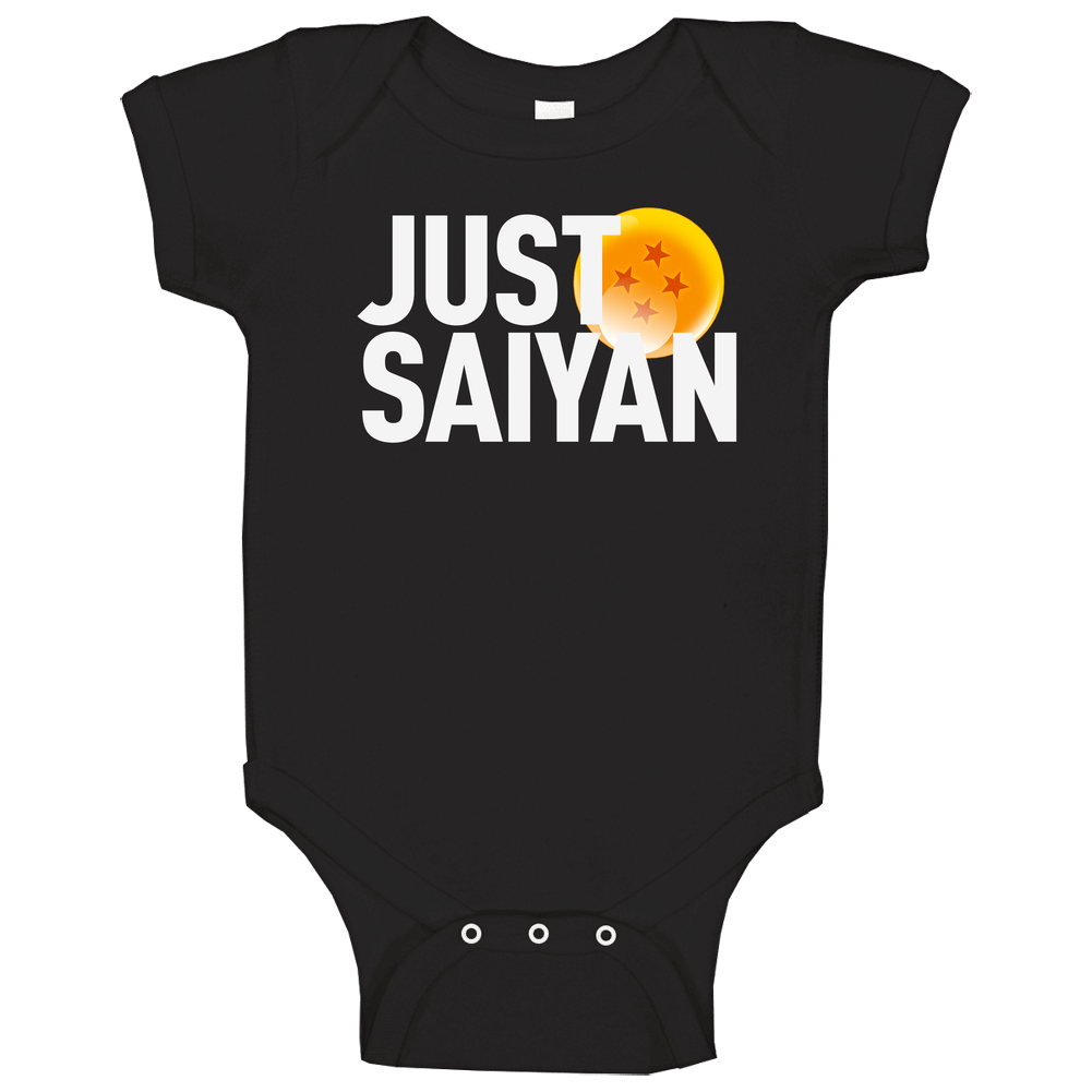 Just Saiyan White Text onesie Baby One Piece Just Saiyan White Text onesie Baby One Piece