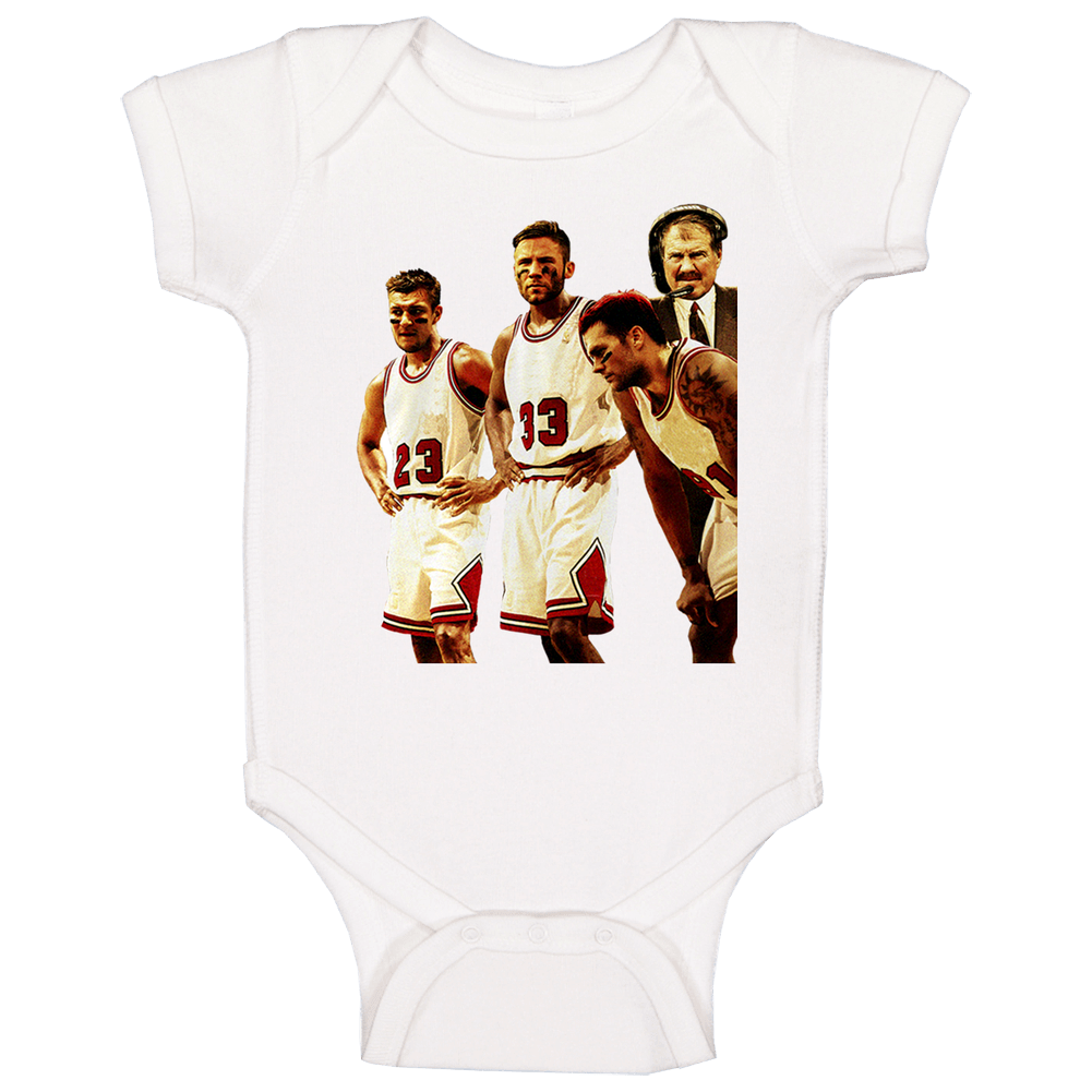 Julian Edelman Gronk Tom Brady Belichick Slottie Pippen Ne Football onesie Baby One Piece