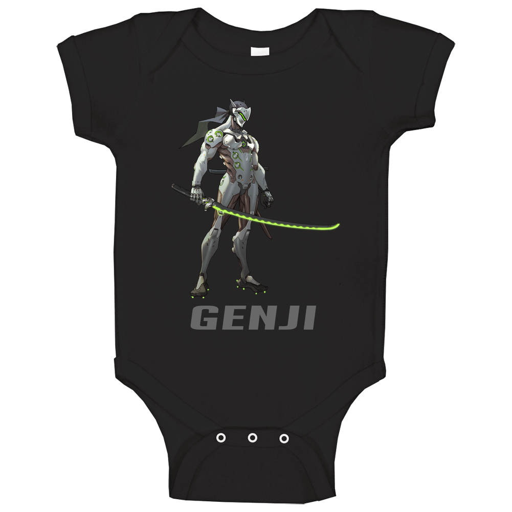 Genji Overwatch T Shirt Offensive Hero Video Game Tee Unisex Apparel onesie Baby One Piece