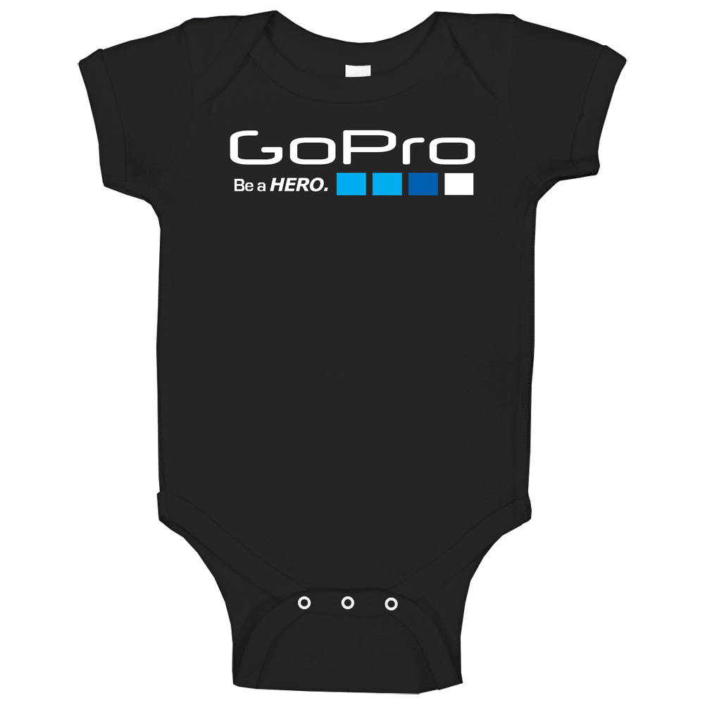 Go Pro Funny Men's Black onesie Baby One Piece