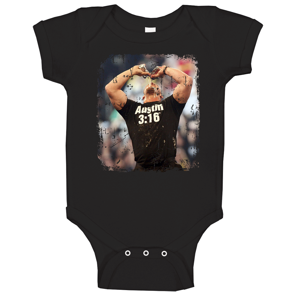 Steve Austin Drinking Beer onesie Baby One Piece Steve Austin Drinking Beer onesie Baby One Piece