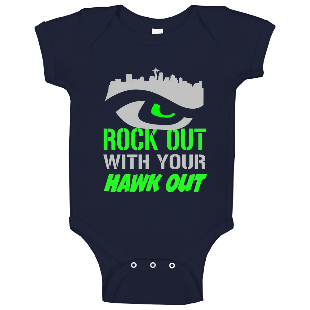 Rock Out With Your Hawk Out Funny Seattle Seahawks Best Seahawks Fan onesie Baby One Piece