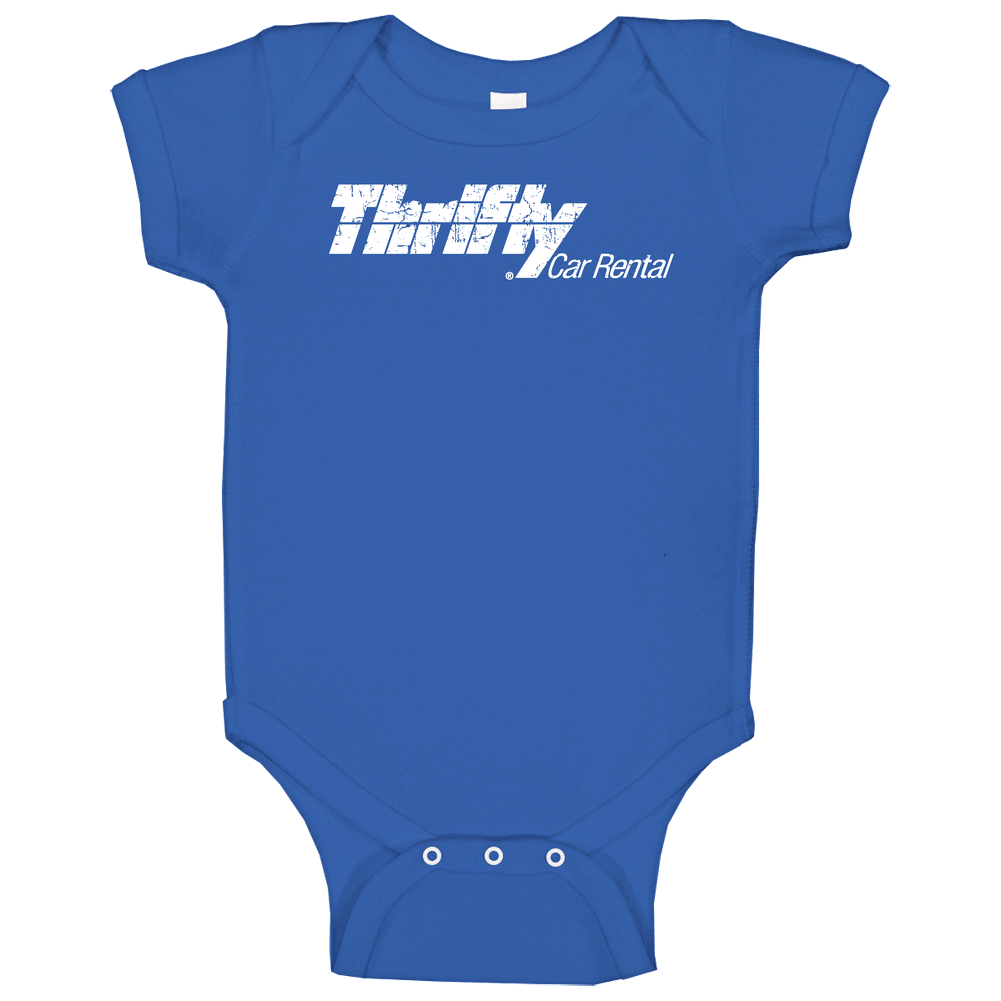 Thrifty Car Rental Auto Automobile Car Truck Motorcycle Parts Cool Distressed Style Brand Logo Emblem Baby One Piece