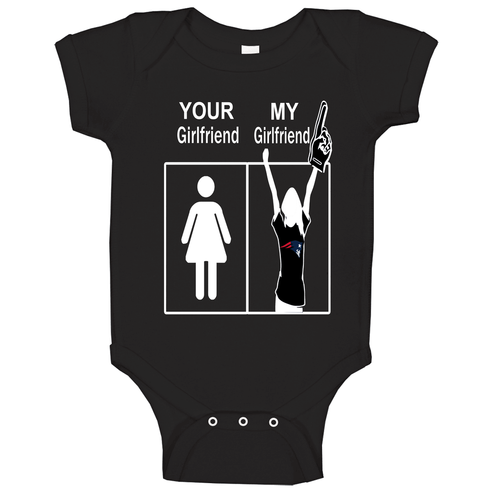 New England Patriots T Shirt Sports Football Tee Your Girlfriend My Girlfriend Funny Sporting Apparel Baby One Piece