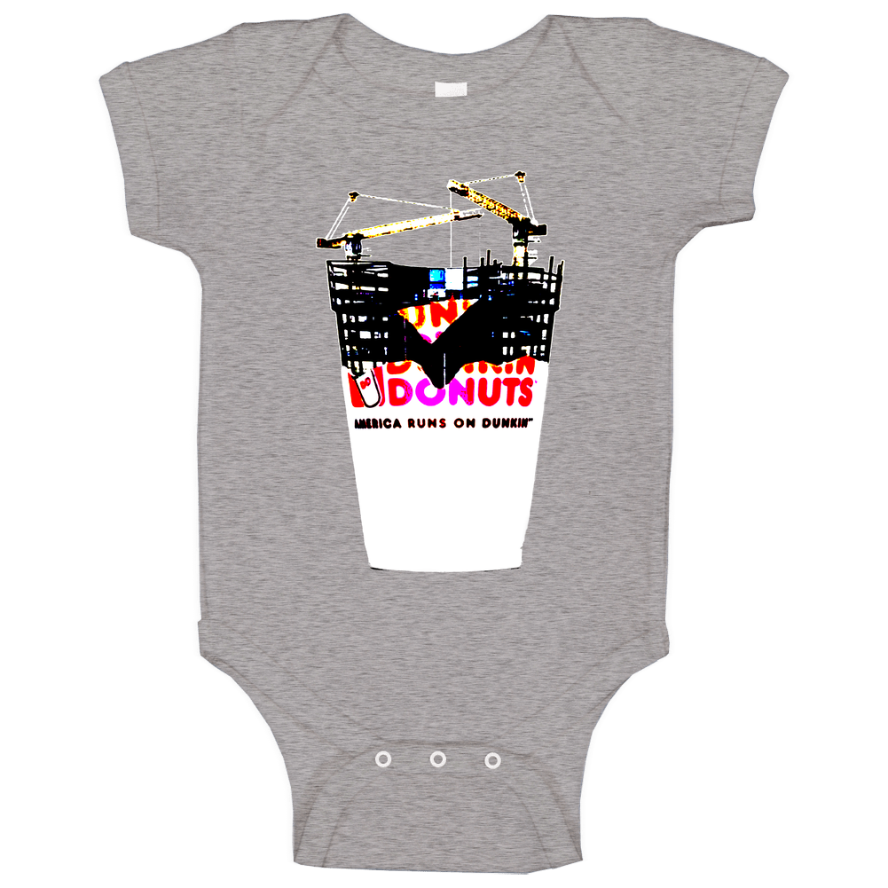 Dunkin Donuts America Runs On Dunkin Logo Coffee romper jumpsuit Baby One Piece