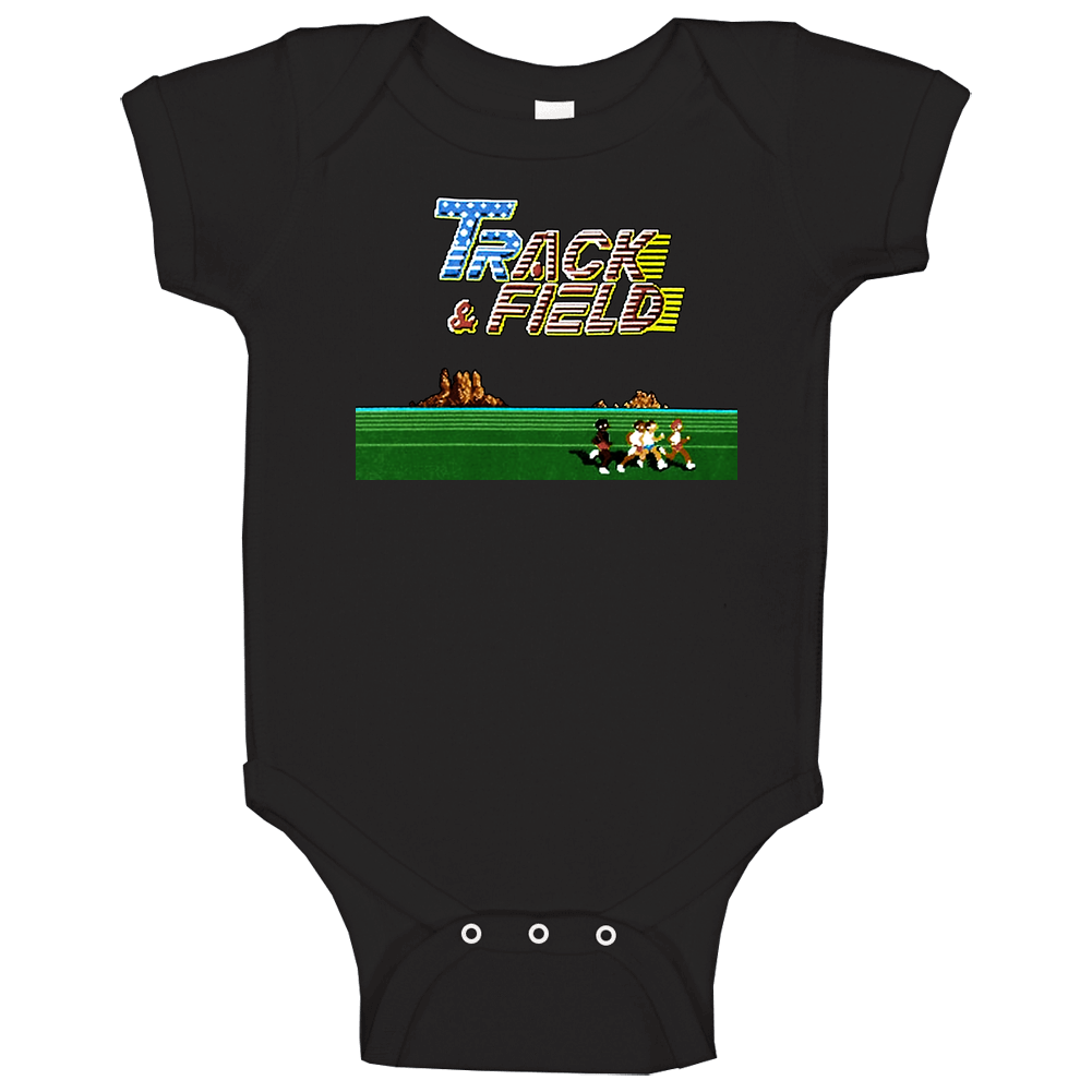 Track And Field Retro Video Arcade Game romper jumpsuit Baby One Piece Track And Field Retro Video Arcade Game romper jumpsuit Baby One Piece