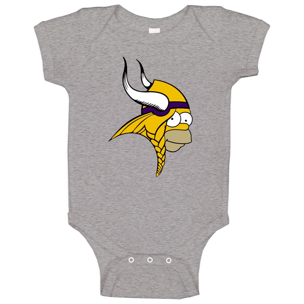 Funny Minnesota Vikings Logo Parody With Homer Simpson romper jumpsuit Baby One Piece