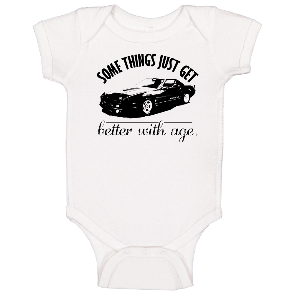 1985 Chevrolet Camaro Iroc Z Better With Age Vintage Car romper jumpsuit Baby One Piece