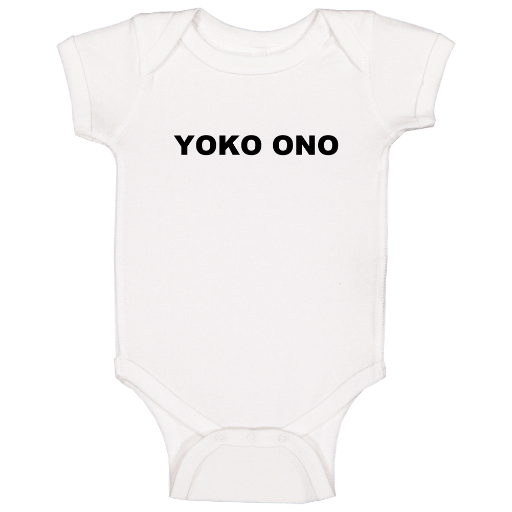 Yoko Ono White T Shirt as Seen on Jennifer Love Hewitt romper jumpsuit Baby One Piece Yoko Ono White T Shirt as Seen on Jennifer Love Hewitt romper jumpsuit Baby One Piece
