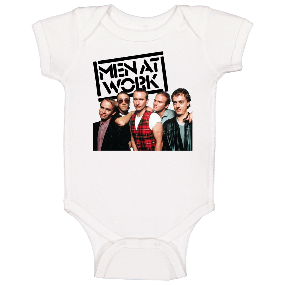 Men At Work 80's Band romper jumpsuit Baby One Piece Men At Work 80's Band romper jumpsuit Baby One Piece