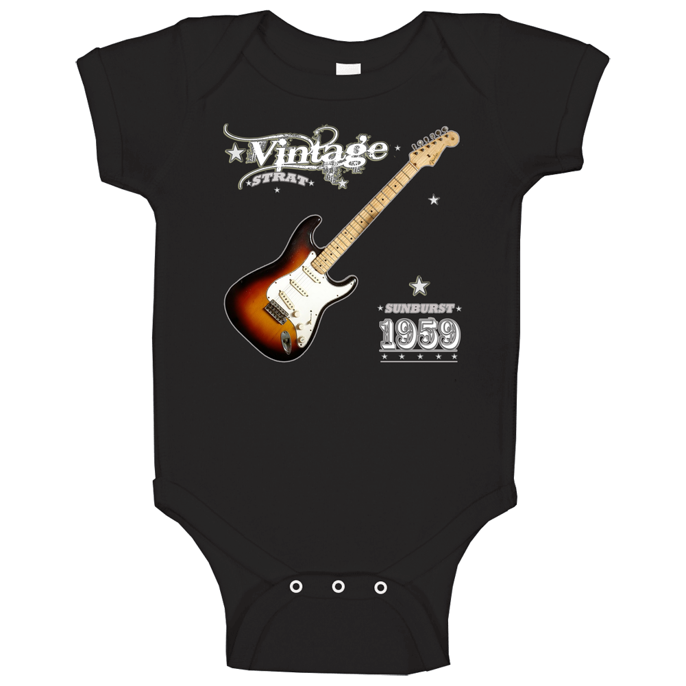 Vintage Strat Guitar romper jumpsuit Baby One Piece Vintage Strat Guitar romper jumpsuit Baby One Piece