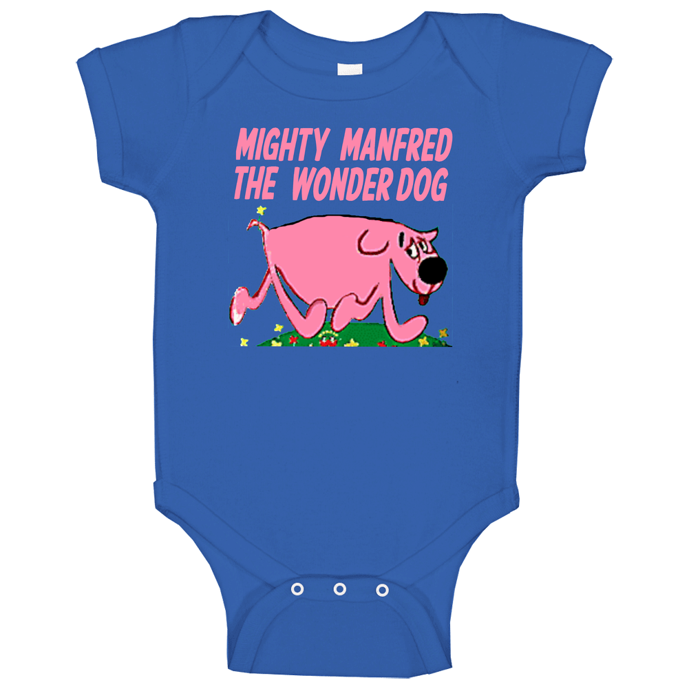 Mighty Manfred The Wonder Dog Pink Print romper Baby One Piece Mighty Manfred The Wonder Dog Pink Print romper Baby One Piece