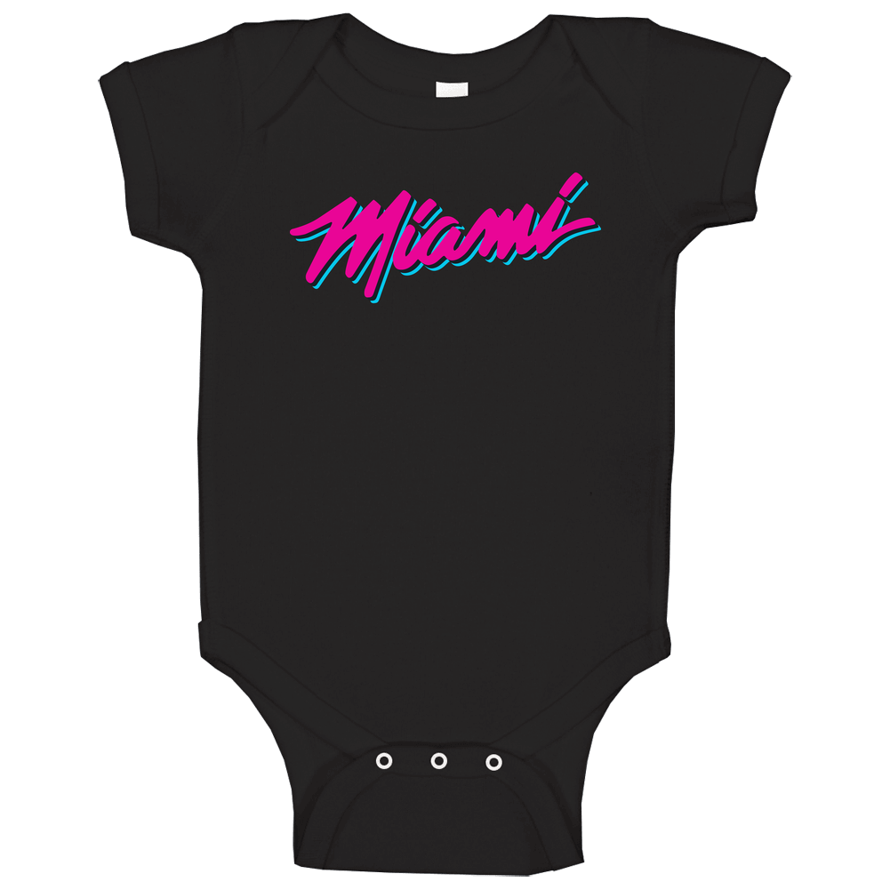 Miami Heat Retro Vice City Nba Basketball Team Fan Basketball Lovers Birthday Gift Black romper Baby One Piece Miami Heat Retro Vice City Nba Basketball Team Fan Basketball Lovers Birthday Gift Black romper Baby One Piece