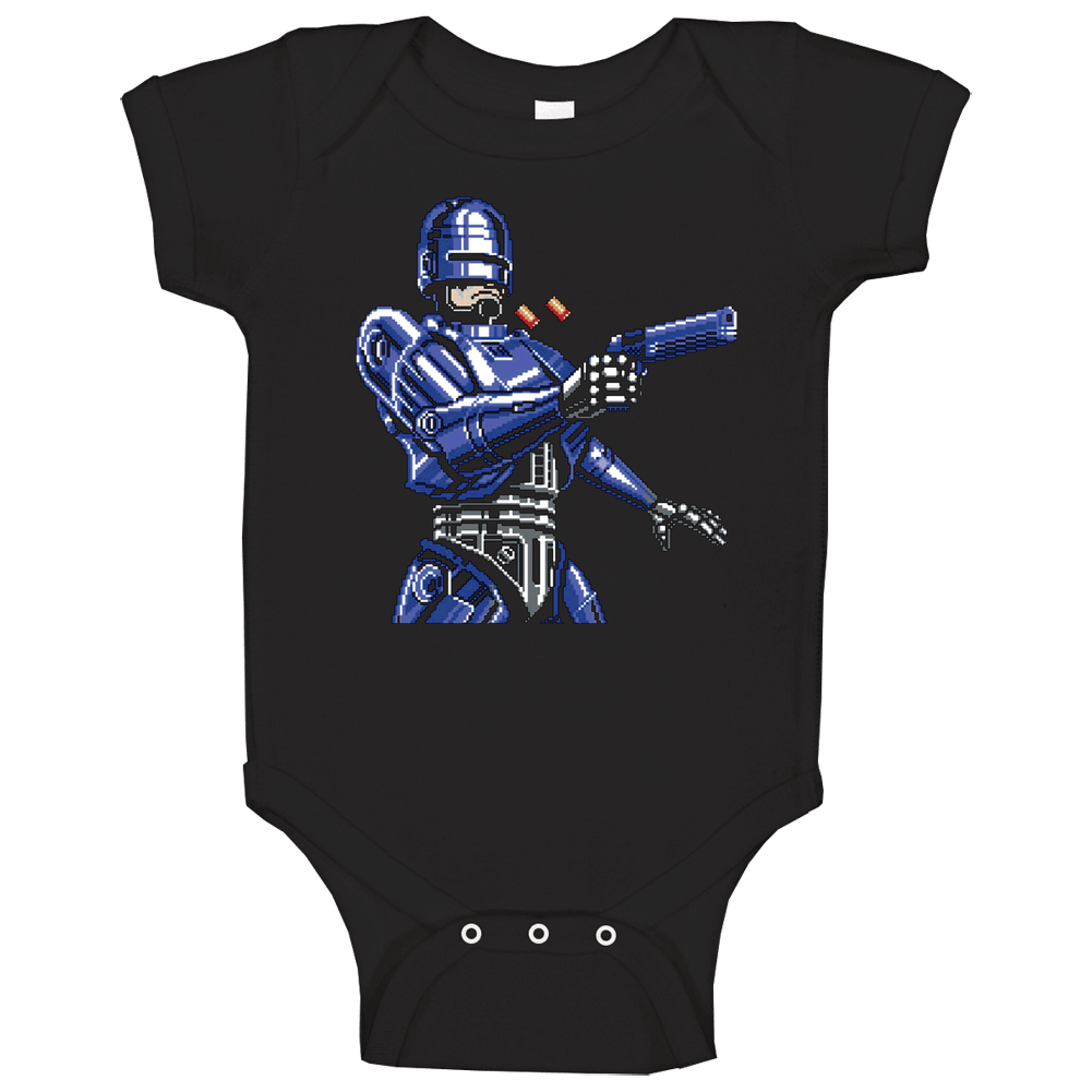 Robocop In Pixels Retro Video Game romper Baby One Piece Robocop In Pixels Retro Video Game romper Baby One Piece