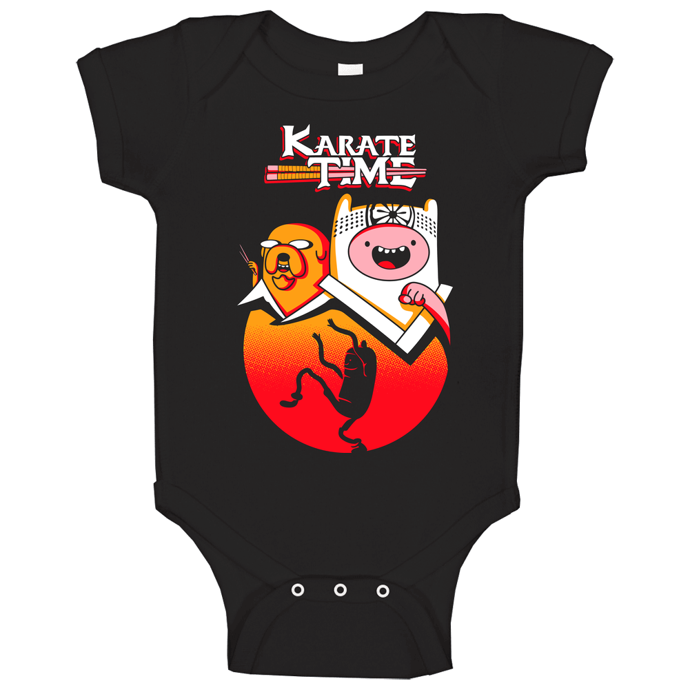 Karate time t-shirt adventure time tee jake and finn romper Baby One Piece
