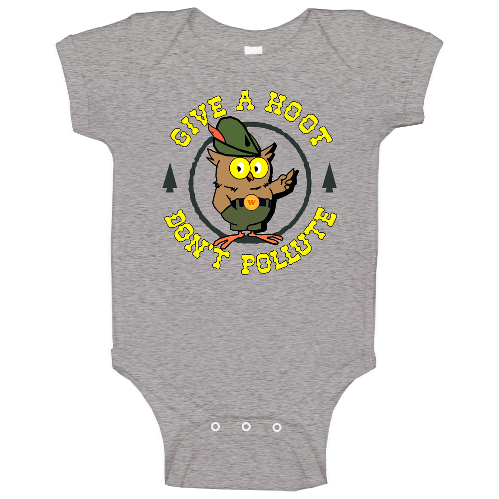 Give A Hoot Dont Pollute Owl Environmental romper Baby One Piece Give A Hoot Dont Pollute Owl Environmental romper Baby One Piece