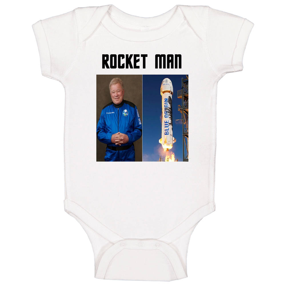 William Shatner Blue Origin Space Trip Captain Kirk Rocket Man Star Trek Fan Inspired Funny Unique Gift romper Baby One Piece William Shatner Blue Origin Space Trip Captain Kirk Rocket Man Star Trek Fan Inspired Funny Unique Gift romper Baby One Piece