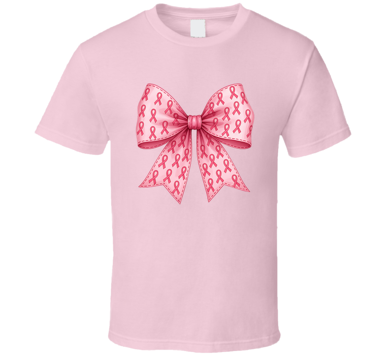 Breast Cancer Awareness Ribbon Bow T Shirt