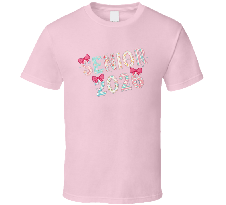 Senior 2026 Embroidery Style Print T Shirt