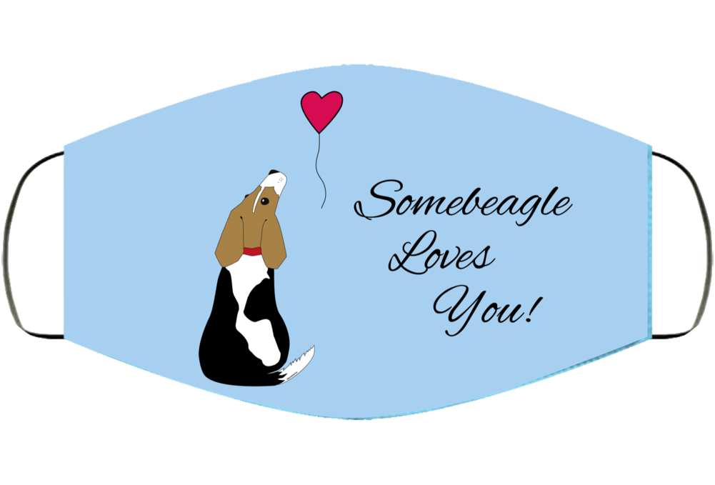 Somebeagle Loves You Face Mask Cover Somebeagle Loves You Face Mask Cover