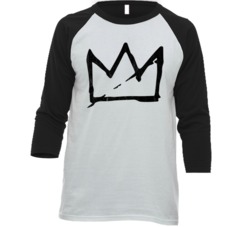 Basquiat Crown Artist Symbol Logo Fan Raglan T Shirt 36396628