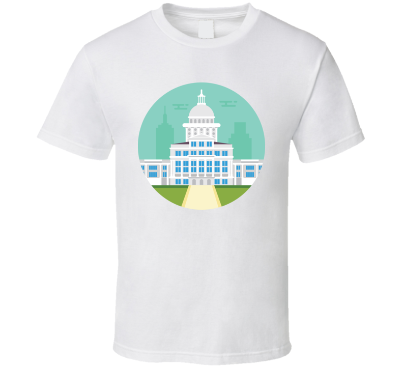 Texas Colour Art World Class Cities Landmarks T Shirt