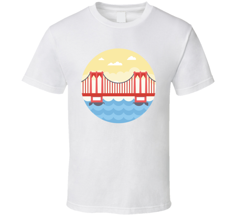 Brooklyn Bridge New York Colour Art World Class Cities Landmarks T Shi