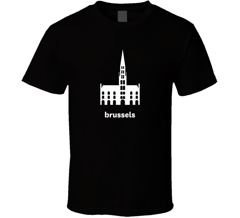 Brussels Belgium World Class Cities Landmarks Dark T Shirt