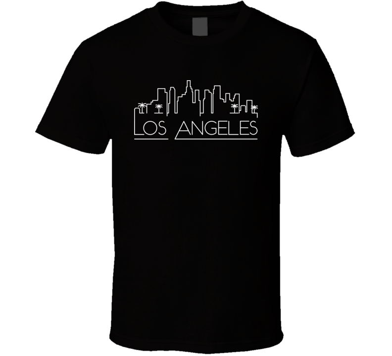 Los Angeles Line Art World Class Cities Skylines Dark T Shirt