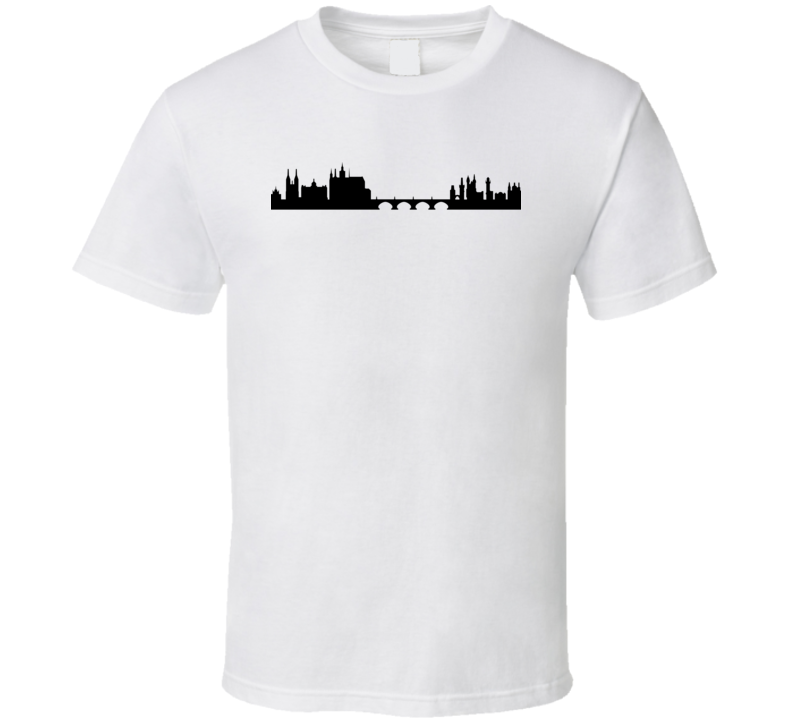 Prague Czech Republic Silhouettes World Class Cities Skylines T Shirt