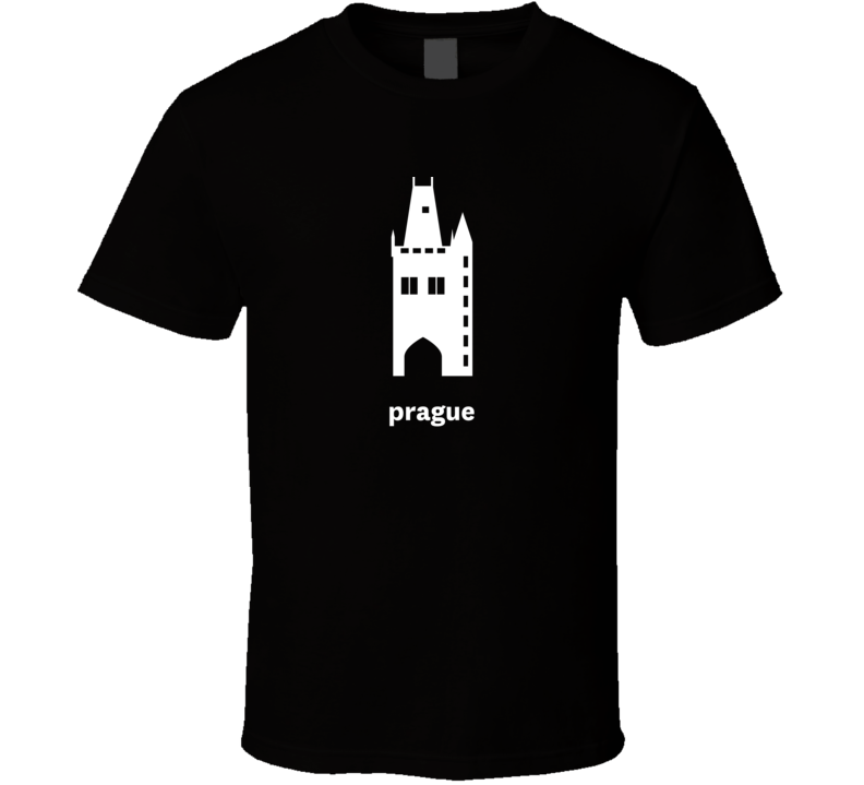 Prague Czech Republic World Class Cities Landmarks Dark T Shirt