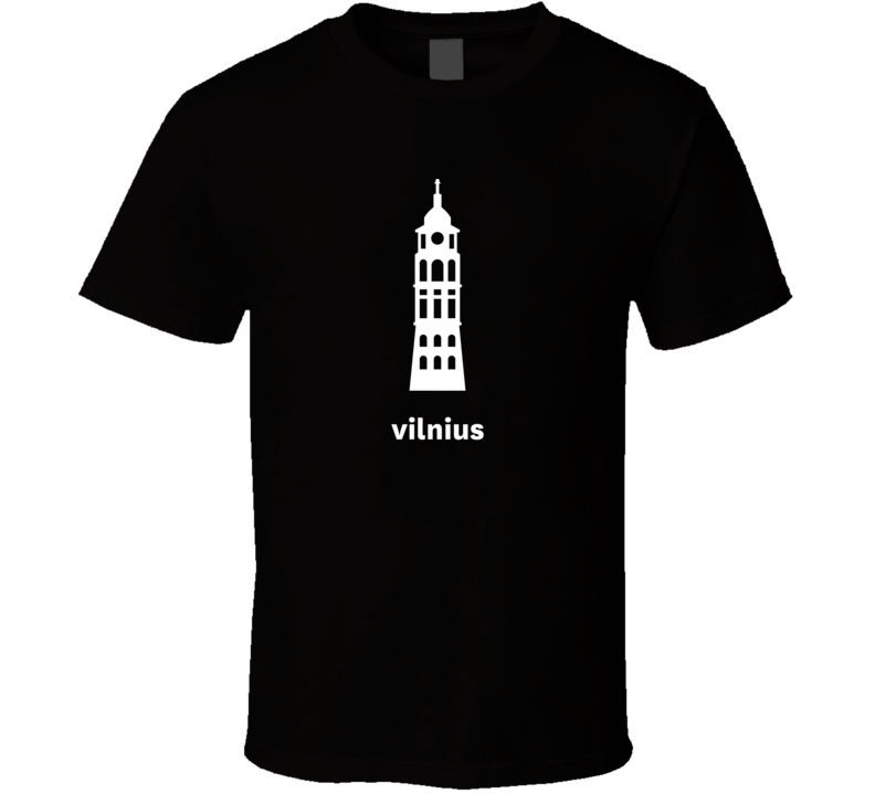 Vilnius Luthuania World Class Cities Landmarks Dark T Shirt Vilnius Luthuania World Class Cities Landmarks Dark T Shirt