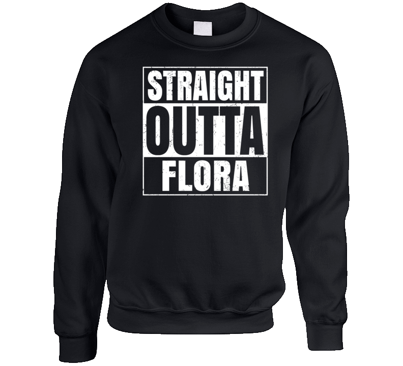 Straight Outta Flora Indiana City Grunge Parody Crewneck Sweatshirt Straight Outta Flora Indiana City Grunge Parody Crewneck Sweatshirt