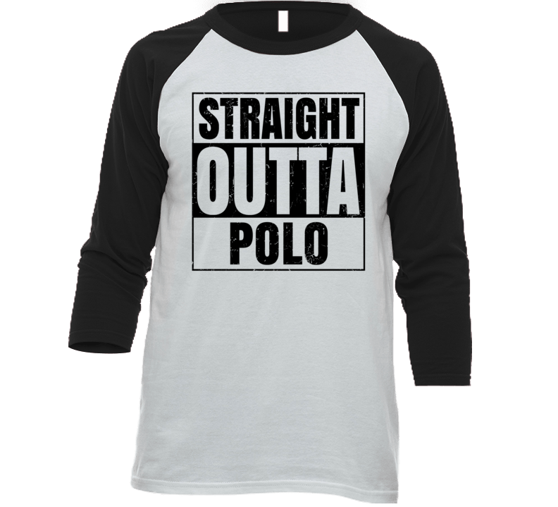 Straight Outta Polo Missouri City Grunge Parody Baseball Raglan Shirt