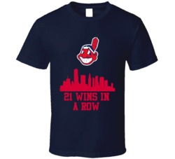 Cleveland Indians Skyline Baseball Tribe Sports Winning Streak Record T Shirt 31580305