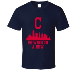 Cleveland Indians Skyline Wins In A Row 22 Games Streak Baseball T Shirt 31594615