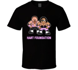 Hart Foundation Wrestling Tag Team Cartoon T Shirt 35851826