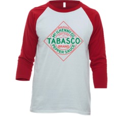 Tabasco Hot Sauce Spicy Pepper Sauce Food Fan Baseball Raglan T Shirt 36276136