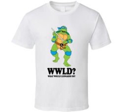 What Would Leonardo Do Wwjd Tmnt Ninja Turtles Cartoon Character Fan T Shirt 38839668