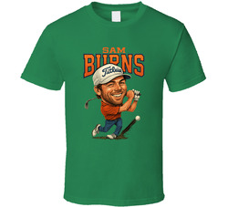 Sam Burns Caricature Golf T Shirt 40339405