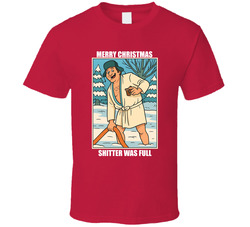 Merry Christmas Vacation Shitter Was Full National Lampoons Cousin Eddie T Shirt 40355151