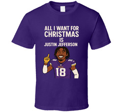 All I Want For Christmas Is Justin Jefferson Football T Shirt 40356024