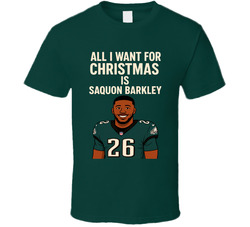 All I Want For Christmas Is Saquon Barkley Football T Shirt 40356027