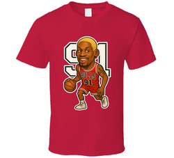Dennis Rodman Chicago Basketball Sports Caricature T Shirt 40356127
